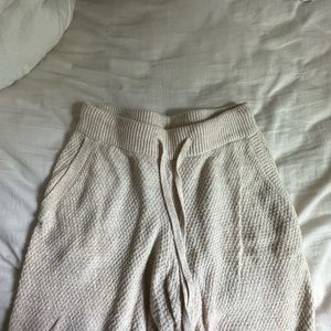 Beige knit sweatpants